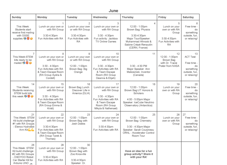 2020 GSSE Activities Schedule | Governor’s School for the Sciences and ...